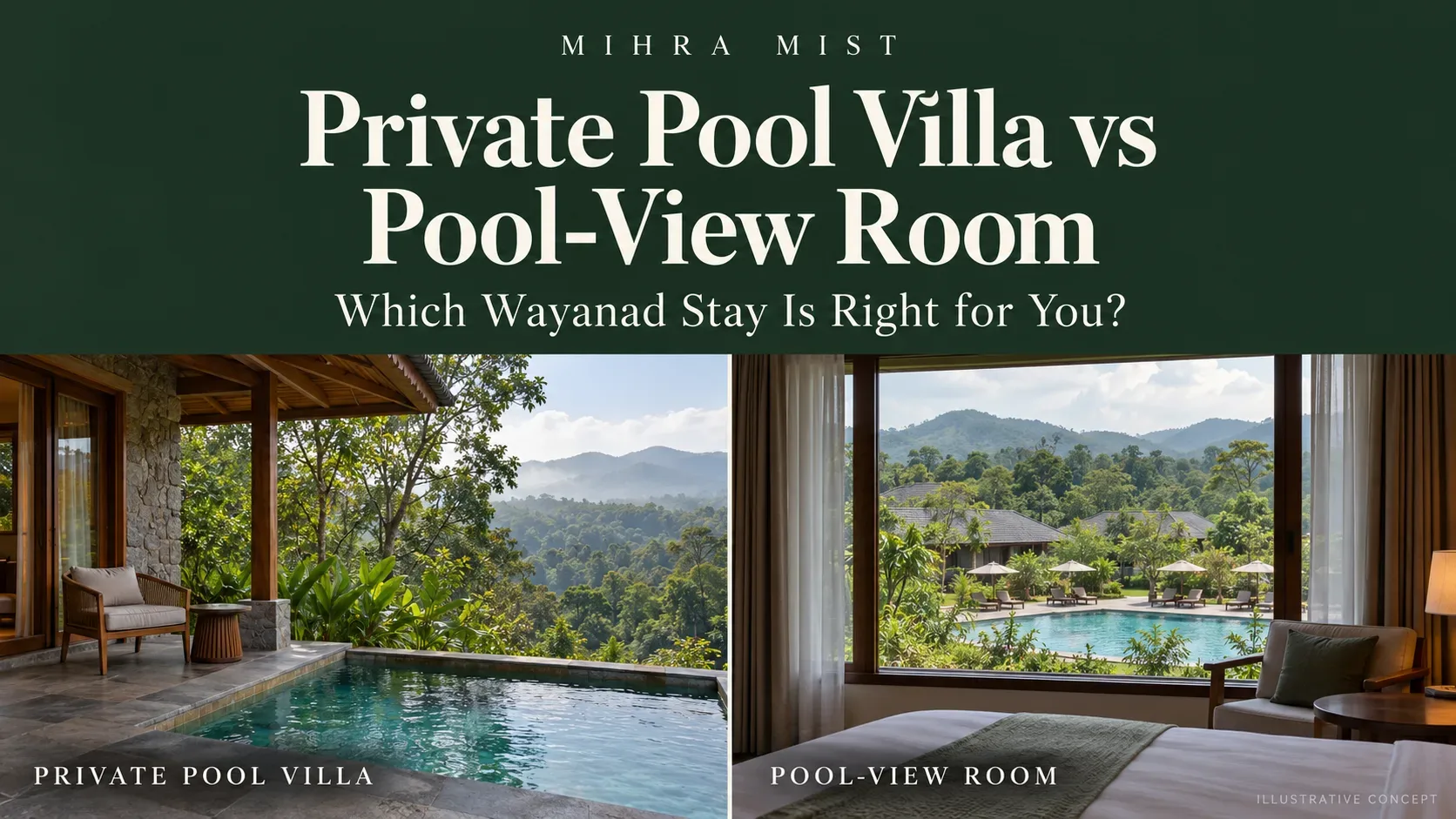 Private pool villa at Mihra Mist Resort in Wayanad